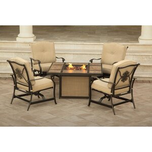 Lauritsen 5 Piece Fire Pit Seating Group with Cushions