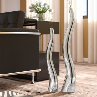 Floor Vases You Ll Love Wayfair Wiggly Tall Floor Vase Set Of 2