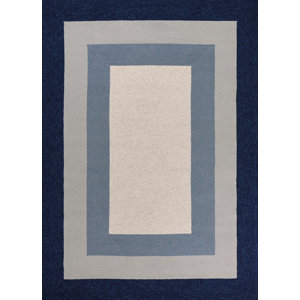 Hamptons Highview Hand Hooked Slate/Navy Indoor/Outdoor Area Rug