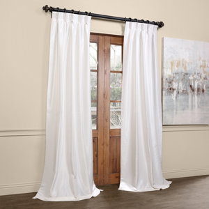 Forbell Solid Blackout Vintage Textured Faux Dupioni Thermal Pinch Pleat Single Curtain Panel