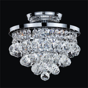 Thorpe 3-Light Crystal Shade Close Up Semi-Flush Mount