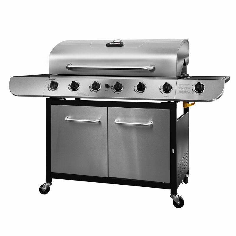 Royal Gourmet Classic 6 Burner Stainless Propane Gas Grill with Side ...