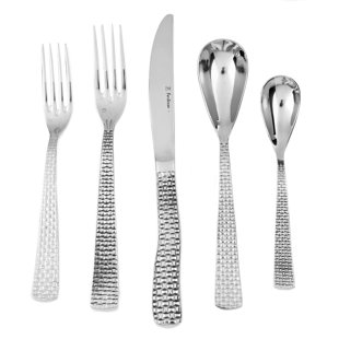 Modern Contemporary 18 10 Satin Flatware Allmodern Cestino 5 Piece 18 10 Stainless Steel Flatware Set Service For 1