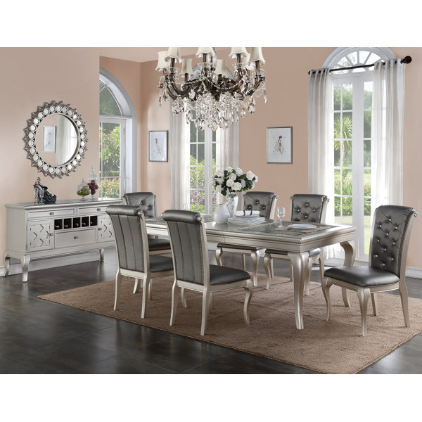 poundex bobkona florence 8 piece dining set & reviews | wayfair poundex bobkona florence 8 piece dining set & reviews | wayfair