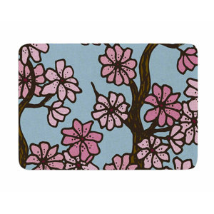 Cherry Blossom Day by Art Love Passion Memory Foam Bath Mat