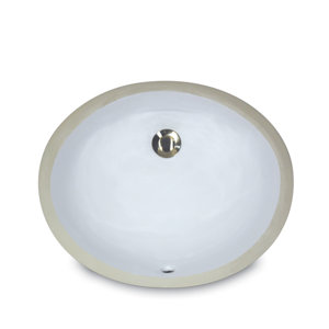 Great Point Ceramic Oval Undermount Bathroom Sink with Overflow