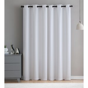 Virgo Solid Blackout Grommet Single Curtain Panel (Set of 2)