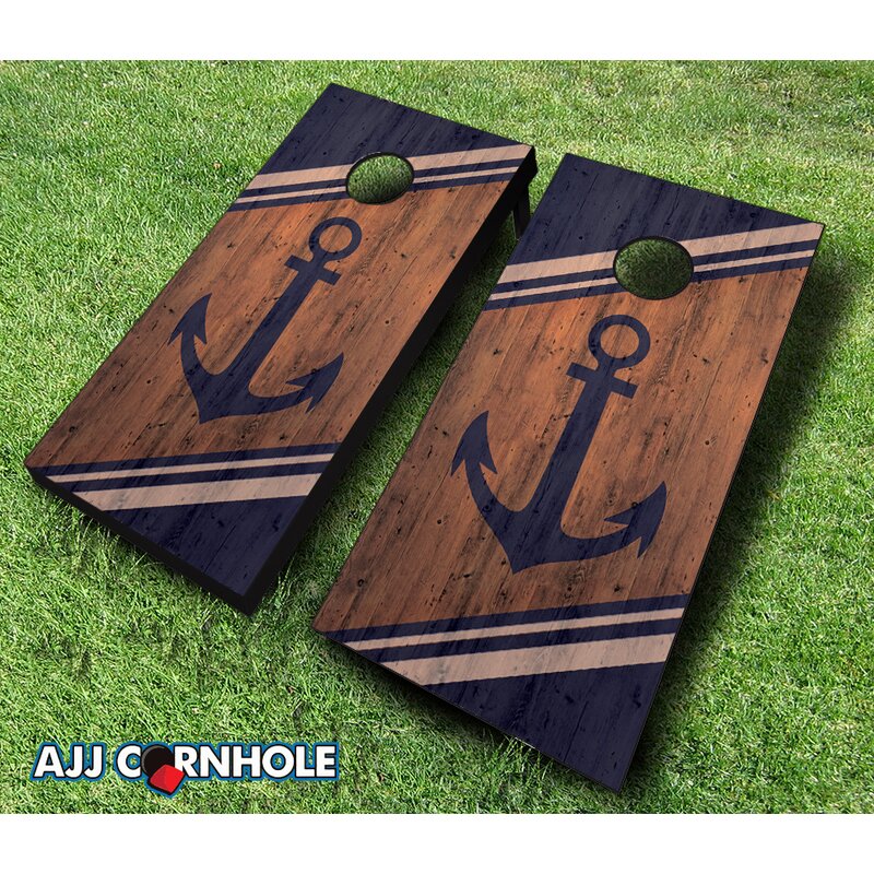 AJJCornhole 2 x 4 Anchor Solid Wood Cornhole Board 