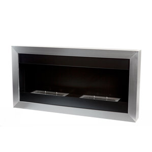 Square Large II Stainless Steel Ventless Wall Mounted Ethanol Fireplace by Bio-Blaze