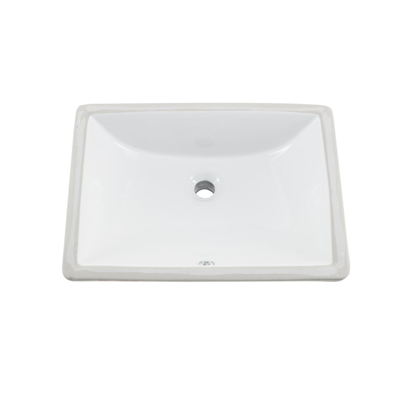 Glazed Vitreous China Rectangular Undermount Bathroom Sink with