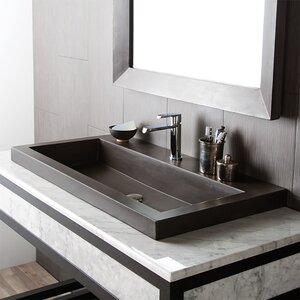 Trough Stone Rectangular Drop-In Bathroom Sink