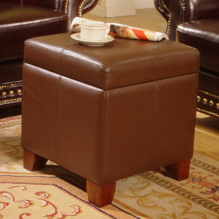 Leather And Wood Ottoman Wayfair Leather Storage Ottoman