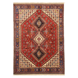 Middleton Traditional Rectangle Hand-Knotted Wool Red/Ivory Area Rug