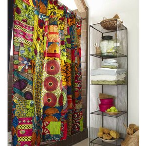 Fabric African Print Patchwork Shower Curtain