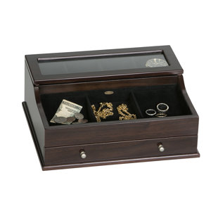 Mens Charging Valet Wayfair Hampden Men S Gl Top Wooden Dresser Valet Jewelry Box