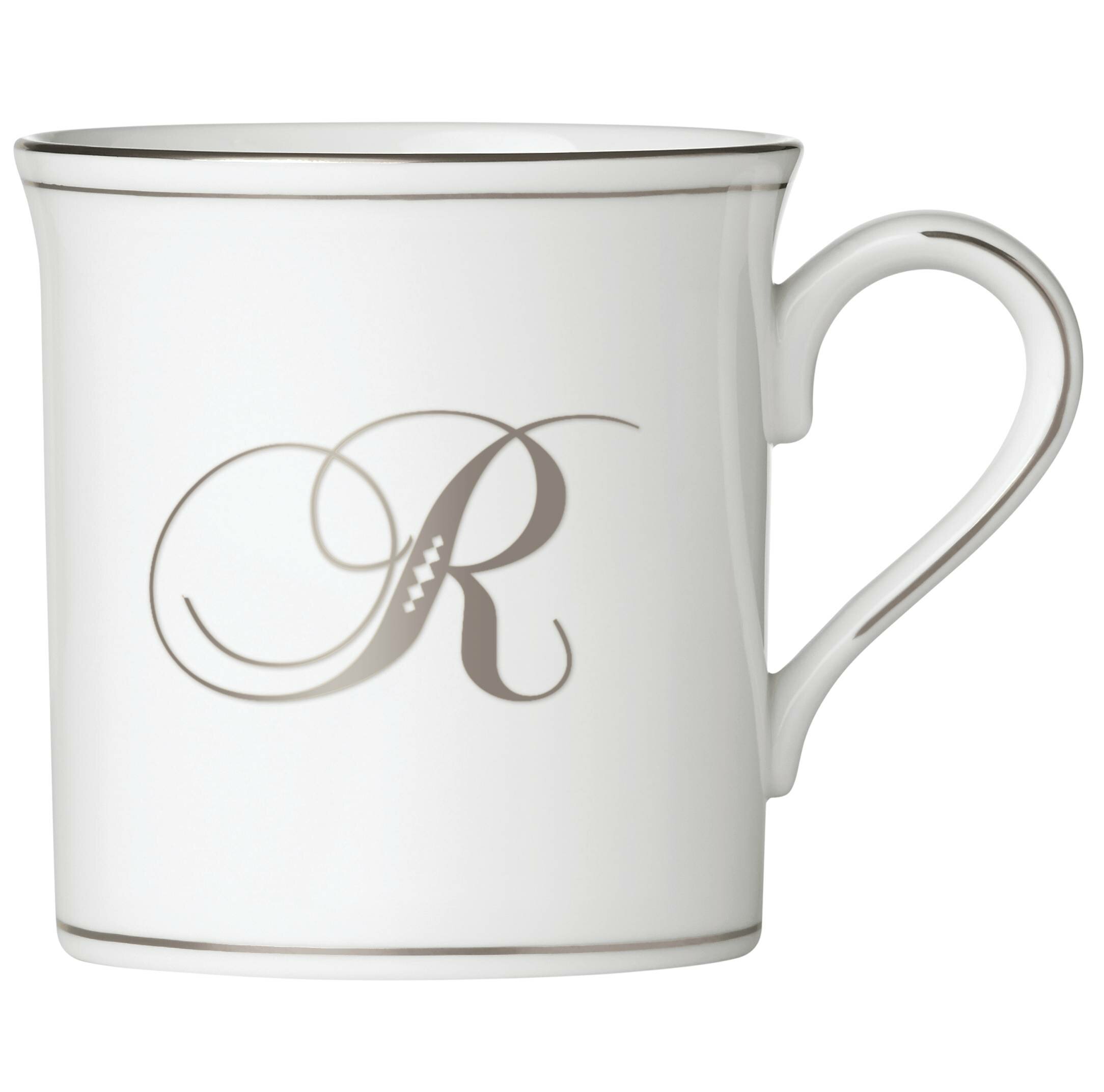 Lenox Federal Platinum™ Bone China Monogram Script Coffee Mug Wayfair