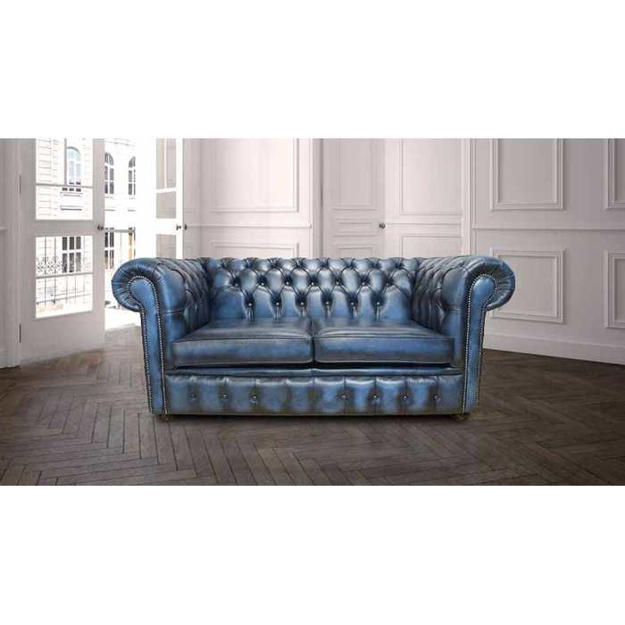 Cohet Genuine Leather 2 Seater Chesterfield Sofa