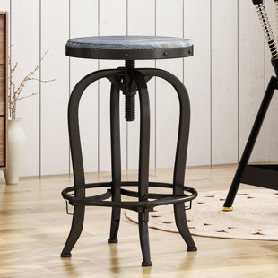 Wrought Iron Bar Stool Wayfair Halma Adjule Height Swivel Bar Stool
