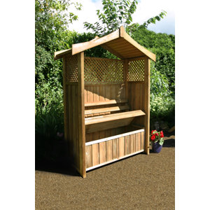 Rosenbogen Dorset mit Banktruhe aus Holz von Zes..