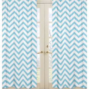 Chevron Semi-Sheer Rod pocket Curtain Panels (Set of 2)