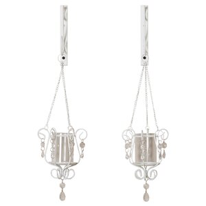 Iron and Glass Sconce (Set of 2)