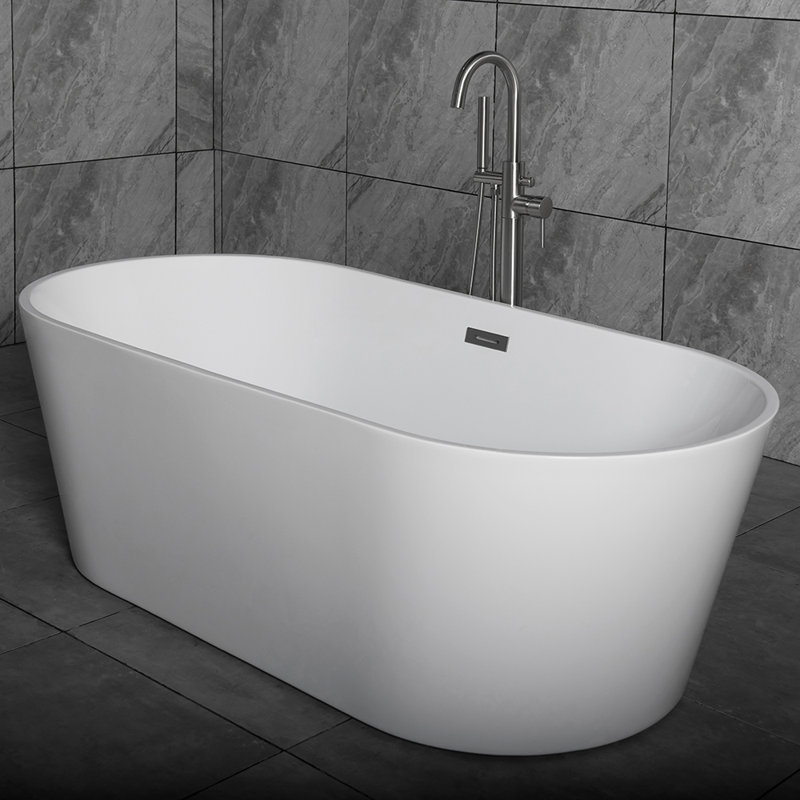 WoodBridge 59" x 29.5" Freestanding Soaking Bathtub ...