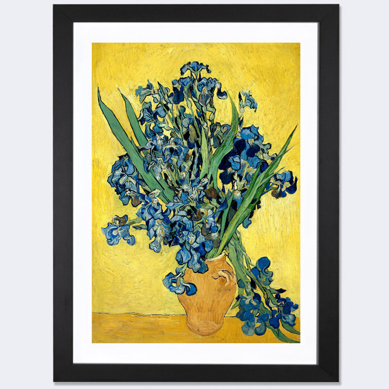 'Vase With Irises Against a Yellow Background' by Vincent van Gogh Graphic Art Print & Reviews