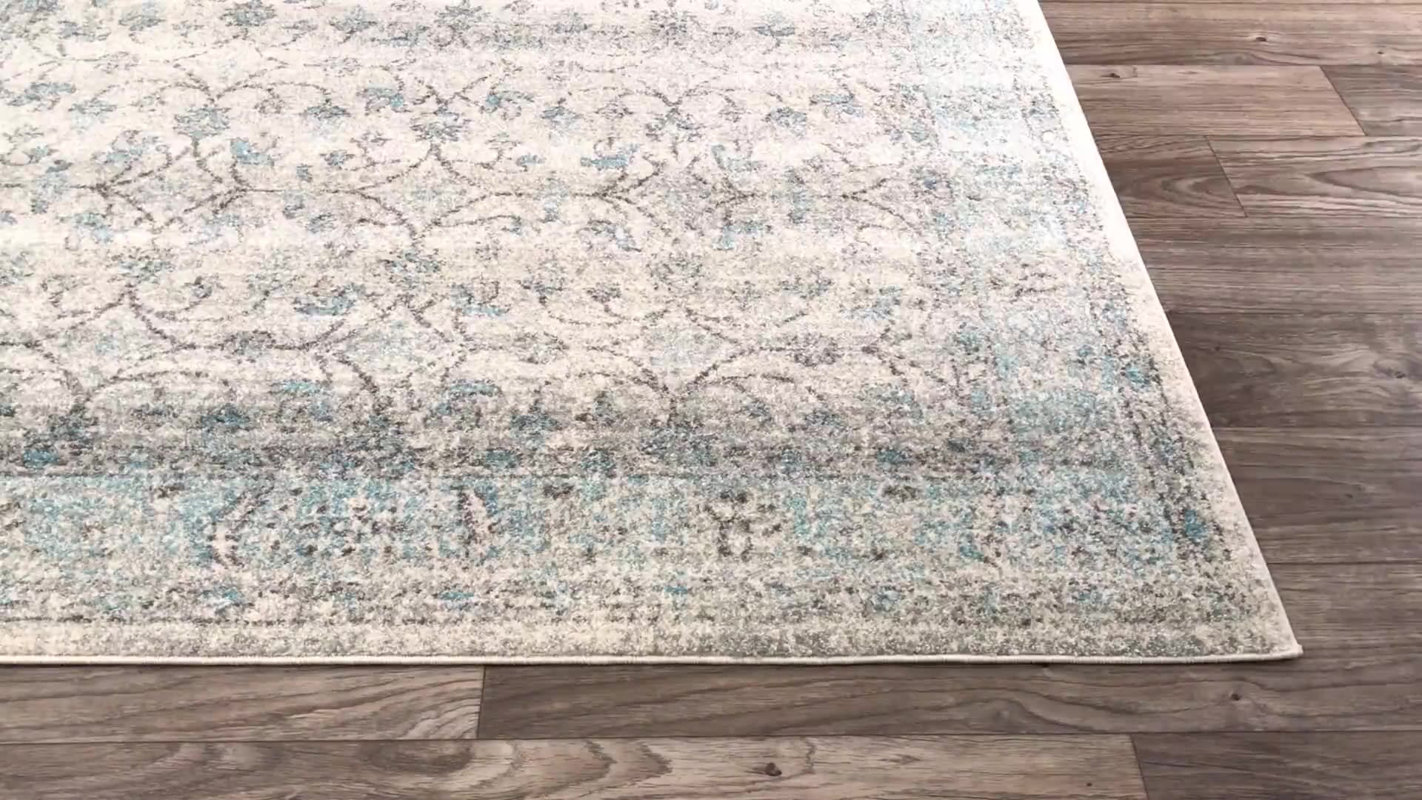 Lark Manor Navarrete Ivory & Cream/Blue Area Rug & Reviews Wayfair