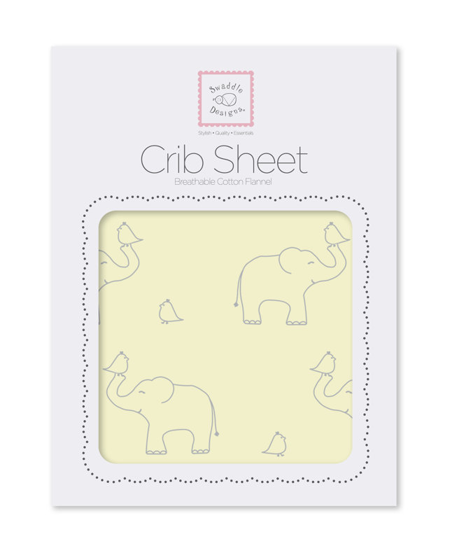 Swaddle Designs Sterling Decorative Elephants Cotton Fitted Crib Sheet & Reviews Wayfair