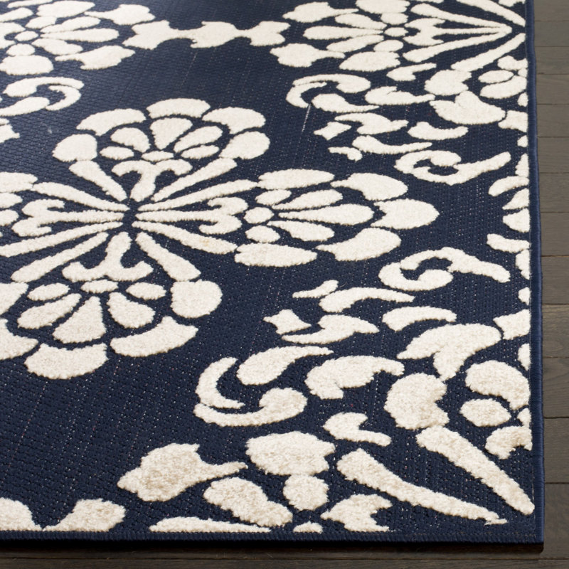 Alcott Hill Mannox Navy/Cream Indoor/Outdoor Area Rug & Reviews Wayfair
