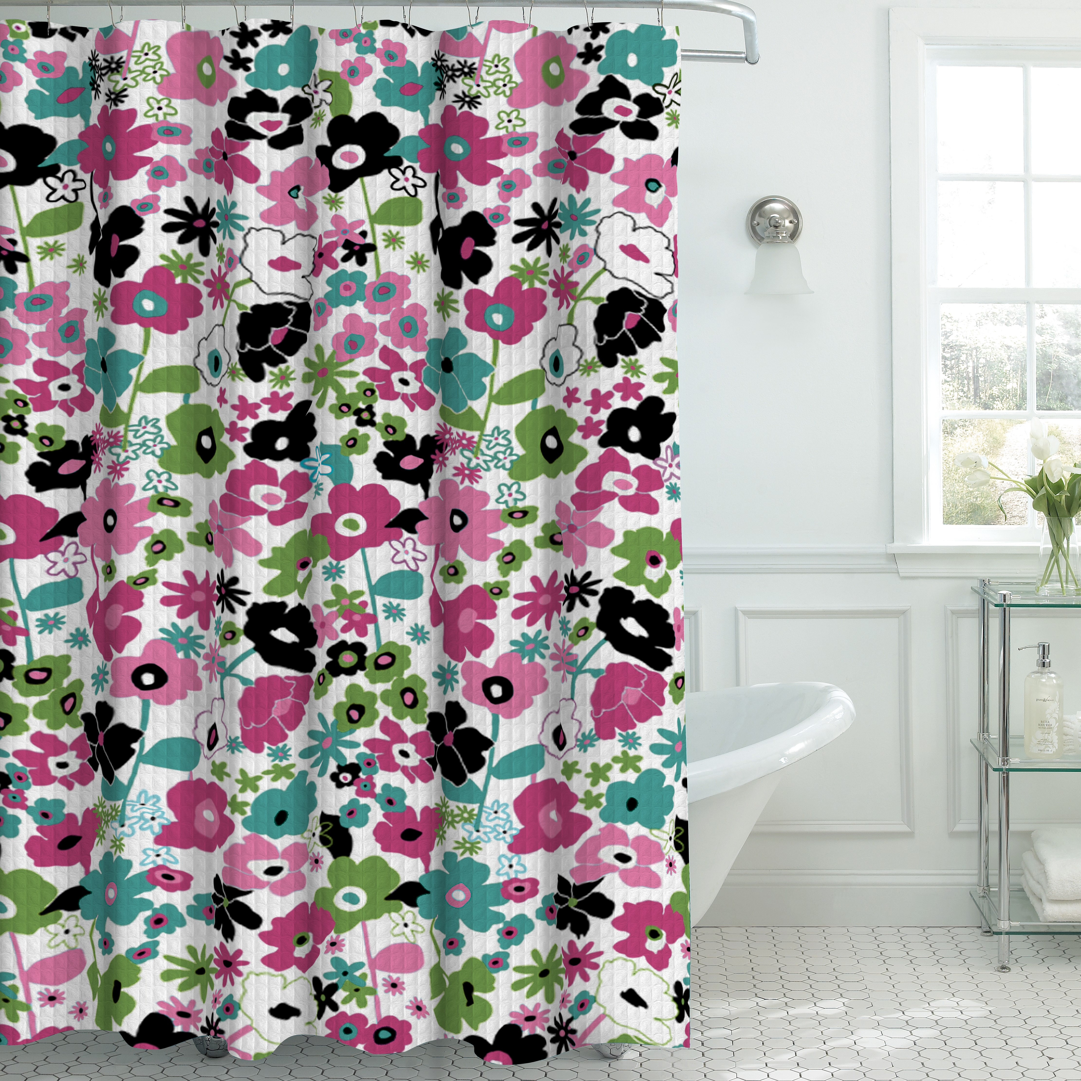 Bath Studio Oxford Fabric Weave Textured Shower Curtain Set & Reviews