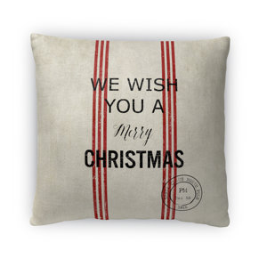 Wish You a Merry Christmas Fleece Throw Pillow