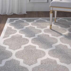 Maritza Trellis Dark Grey/Beige Area Rug