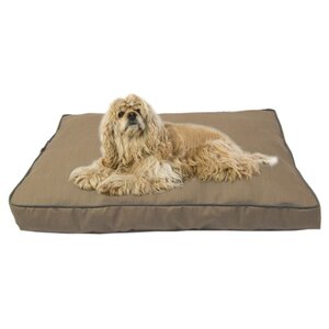 Indoor/Outdoor Dog Bed with Cording in Solid Tan