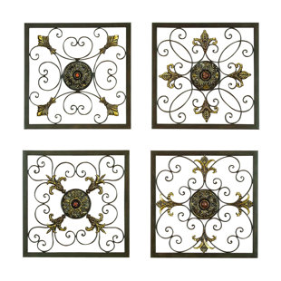 4 Piece Metal Wall Decor Set Wayfair 4 Piece Metal Wall Plaque Décor Set