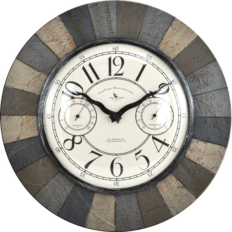 FirsTime 15.5" Slate Garden Wall Clock & Reviews Wayfair