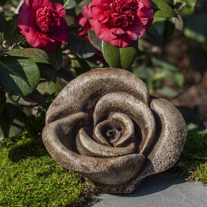 Chocolate Rustic Rose Statue