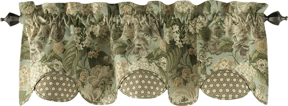 Waverly Garden Glory Scalloped Floral 60" Window Valance & Reviews