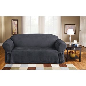 Soft Suede Box Cushion Sofa Slipcover