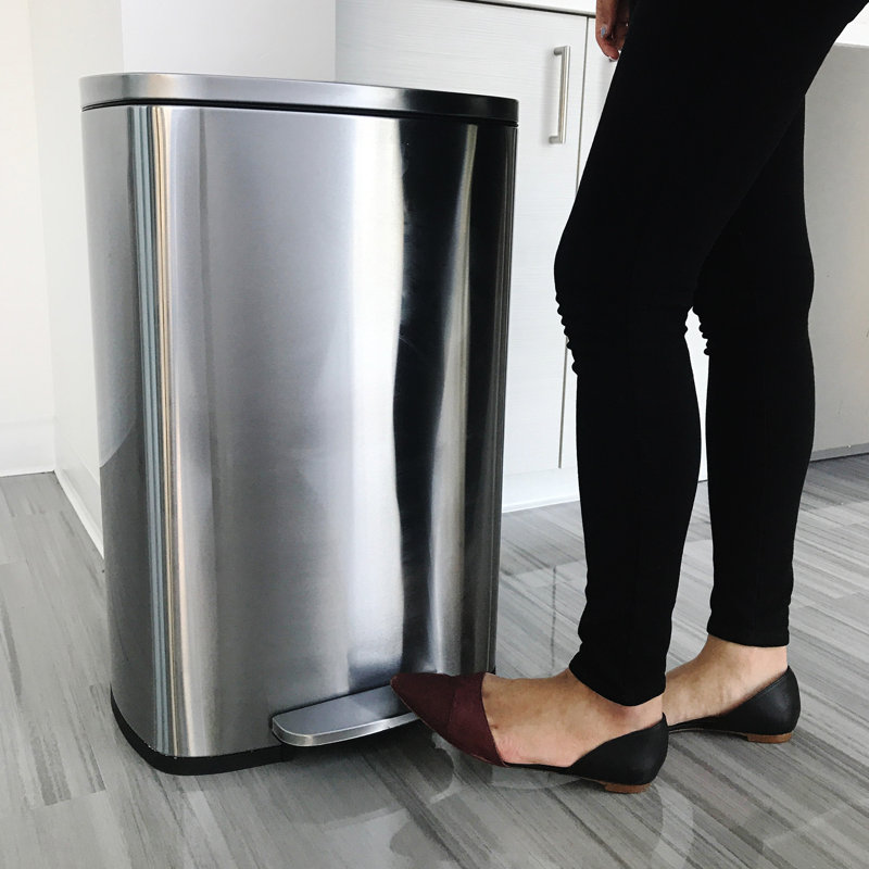 Soft Step Stainless Steel Kitchen 13 2 Gallon On Trash Can Soft Step Stainless Steel Kitchen 13 2 Gallon On Trash Can