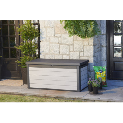 Grey Keter 240303 Premier 150 Gallon Deck Box Outdoor Storage