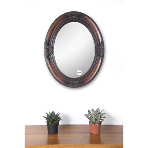 Oval Wood Frame Wall Mirror