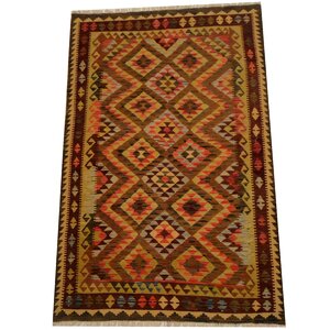 Kilim Hand-Woven Rust Area Rug