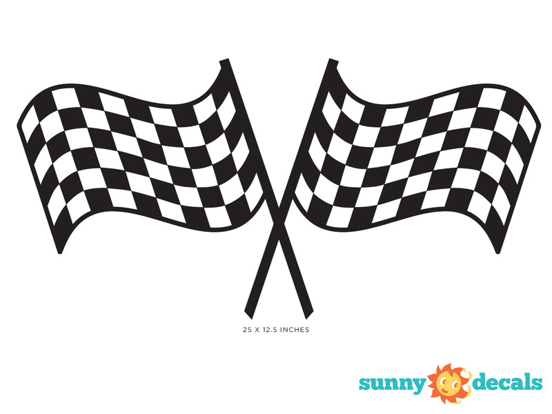 Sunny Decals Racing Checkered Flags Fabric Wall Decal Wayfair Racing Checkered Flags Fabric Wall Decal
