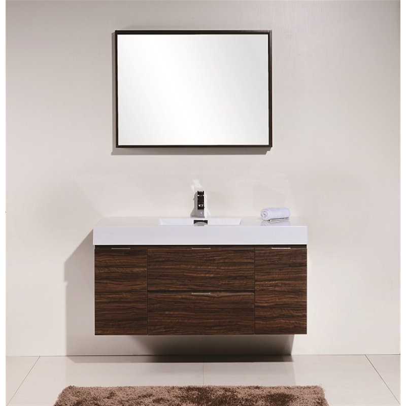 Wade Logan Tenafly 48 Single Wall Mount Modern Bathroom Vanity Set Tenafly 48 Single Wall Mount Modern Bathroom Vanity Set