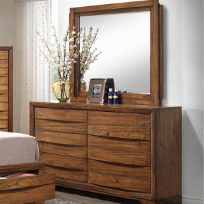 Russet Storage 6 Drawers Dresser with Mirror by Loon Peak