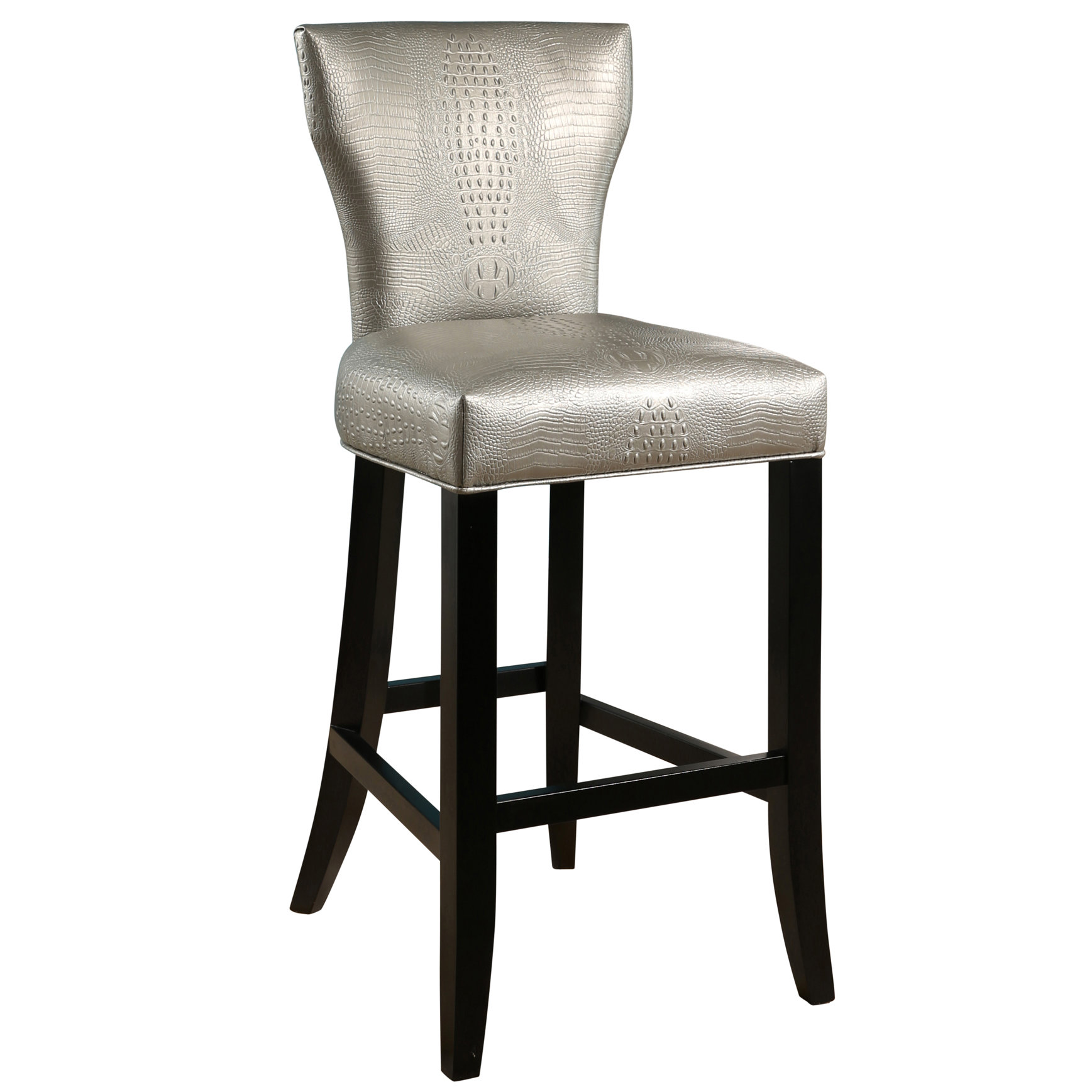 Everly Quinn Zora Crocodile Embossed 29 9 Bar Stool Wayfair