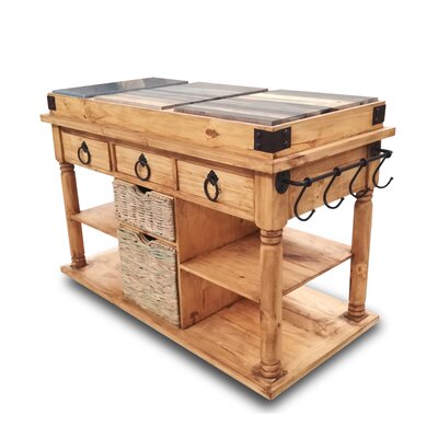 Thielsen kitchen cart with wood top