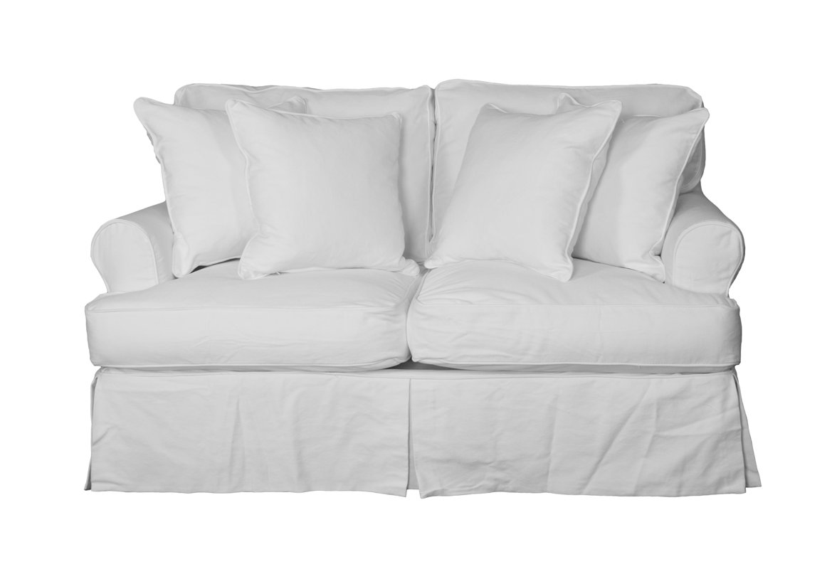 Beachcrest Home C Gables T Cushion Loveseat Slipcover Reviews C Gables T Cushion Loveseat Slipcover