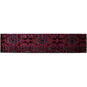 One-of-a-Kind Ikat Hand-Knotted Pink Area Rug